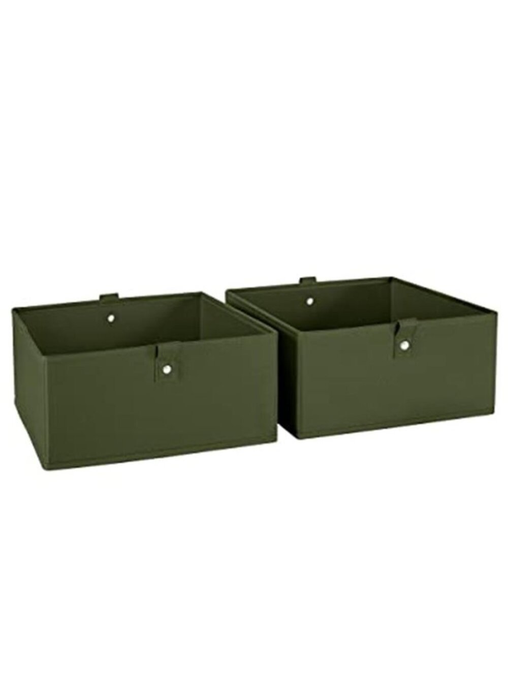 Folding Storage Bins 2-pack of 5in Tall Olive Cubes Fabric Bins